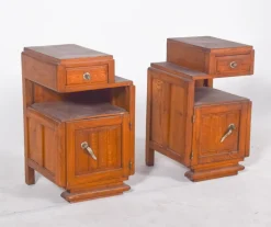 Pamono Portuguese Art Deco Bedside Tables, 1920, Set of 2> Nightstands