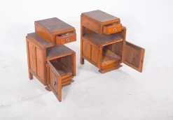Pamono Portuguese Art Deco Bedside Tables, 1920, Set of 2><noscript><img width=