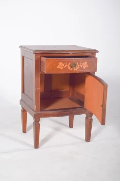 Pamono Portuguese Bedside Table with Marquetry Work, 1920s> Nightstands