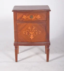 Pamono Portuguese Bedside Table with Marquetry Work, 1920s><noscript><img width=