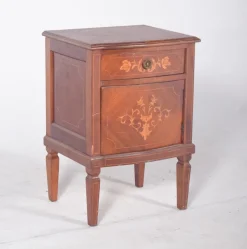 Pamono Portuguese Bedside Table with Marquetry Work, 1920s><noscript><img width=