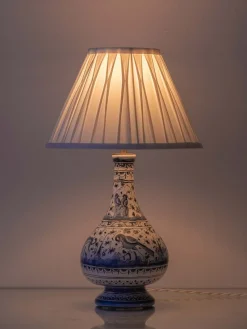 Best Pamono Portuguese Blue and White Faience Ceramic Table Lamp, 1950s