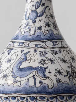 Best Pamono Portuguese Blue and White Faience Ceramic Table Lamp, 1950s