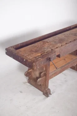 Pamono Portuguese Woodworkers Workbench, 1950s><noscript><img width=