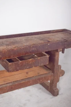 Pamono Portuguese Woodworkers Workbench, 1950s><noscript><img width=