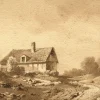 Best Pamono Possibly Amédée Bourgeois, Rural House in France, Early 19th Century, Watercolour