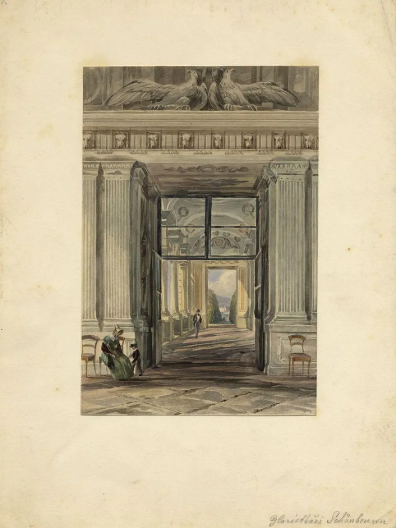 Sale Pamono Possibly Franz Heinrich, Schönbrunn Palace, Vienna, Mid-19th Century, Watercolour