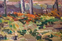 Best Pamono Post Impressionist Artist, Landscape, Late 20th Century, Oil on Board, Framed