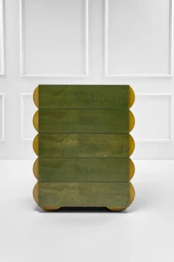 Pamono Postmodern Architectural Chest of Drawers in Natural Wood and Aniline-Stained Wood, 1980s> Dressers, Commodes & Chests