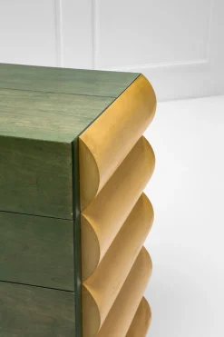 Pamono Postmodern Architectural Chest of Drawers in Natural Wood and Aniline-Stained Wood, 1980s><noscript><img width=