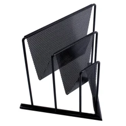 Hot Pamono Postmodern Black Perforated Metal Magazine Rack by Markus Börgens for D-Tec, 1980s