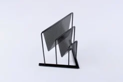 Hot Pamono Postmodern Black Perforated Metal Magazine Rack by Markus Börgens for D-Tec, 1980s