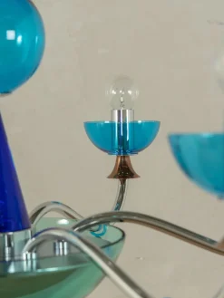 Pamono Postmodern Blue Chandelier, 1980s><noscript><img width=
