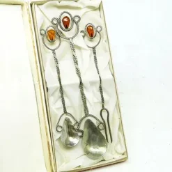 Pamono Postmodern Brass Spoons by Imago Artis, Poland, 1960s, Set of 3> Cutlery & Serving Utensils
