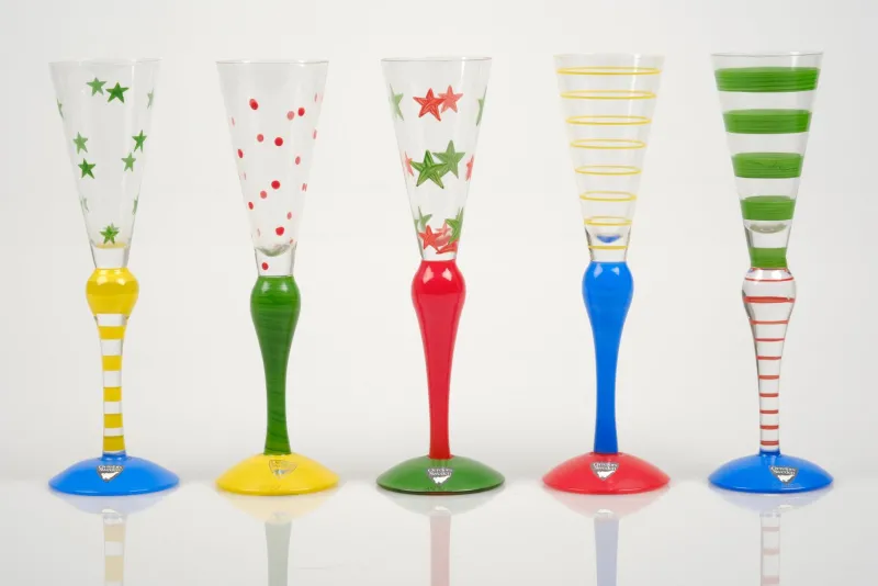 Online Pamono Postmodern Clown Shot Glasses by Anne Nilsson for Orrefors, 1990s, Set of 5