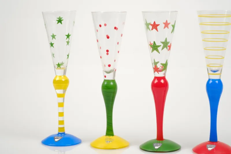 Online Pamono Postmodern Clown Shot Glasses by Anne Nilsson for Orrefors, 1990s, Set of 5