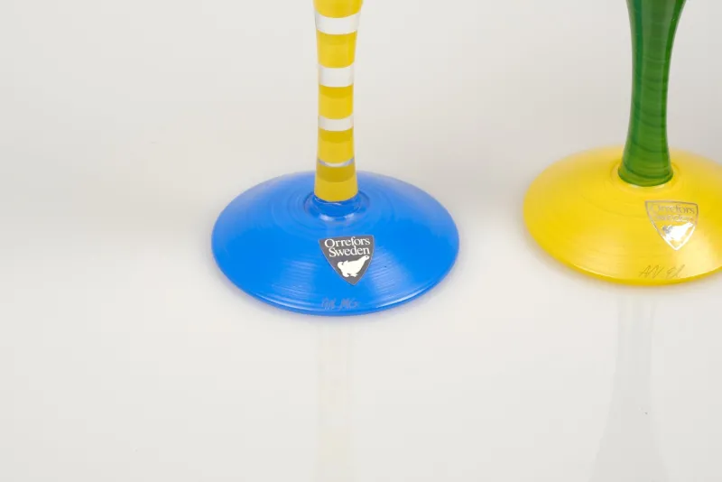 Online Pamono Postmodern Clown Shot Glasses by Anne Nilsson for Orrefors, 1990s, Set of 5