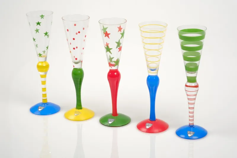 Online Pamono Postmodern Clown Shot Glasses by Anne Nilsson for Orrefors, 1990s, Set of 5