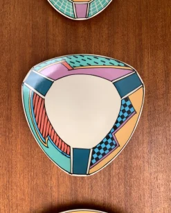 Pamono Postmodern Flash One Series Coffee Service Plates, Cups, Saucers by Dorothy Hafner for Rosenthal, 1980s, Set of 6><noscript><img width=