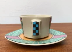 Pamono Postmodern Flash One Series Coffee Service Plates, Cups, Saucers by Dorothy Hafner for Rosenthal, 1980s, Set of 6><noscript><img width=