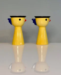 Pamono Postmodern Handcrafted Ceramic Chicken Egg Cups from Ikea, Sweden, 1980s, Set of 2> Coffee & Tea Service