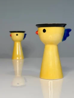 Pamono Postmodern Handcrafted Ceramic Chicken Egg Cups from Ikea, Sweden, 1980s, Set of 2><noscript><img width=