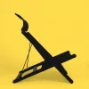 Pamono Postmodern Hestra Folding Lounge Chairs in Black Canvas attributed to Tord Bjorklund for Ikea, 1991, Set of 2> Garden Seating