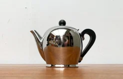Pamono Postmodern Italian Stainless Steel and Bakelit Bombe Teapot Coffeepot Kettle by Carlo Alessi for Alessi> Coffee & Tea Service