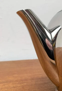 Pamono Postmodern Italian Stainless Steel and Bakelit Bombe Teapot Coffeepot Kettle by Carlo Alessi for Alessi><noscript><img width=