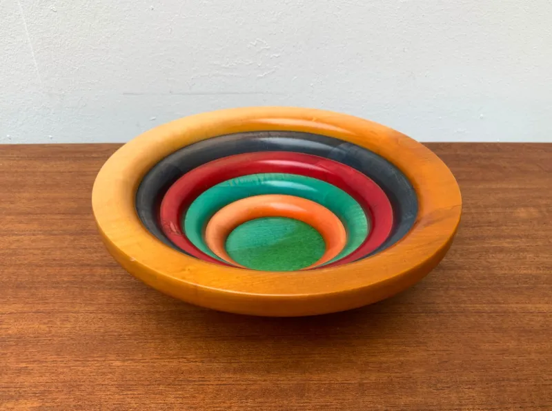 Pamono Postmodern Italian Wooden Bowl by Pietro Manzoni> Bowls