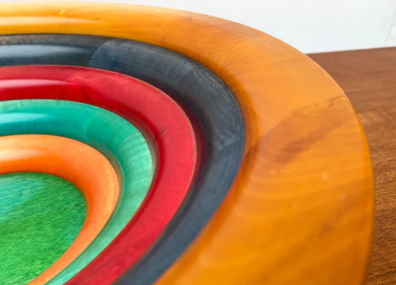 Pamono Postmodern Italian Wooden Bowl by Pietro Manzoni> Bowls