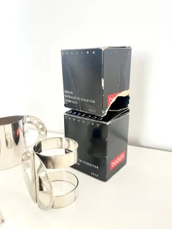 Pamono Postmodern Napkin Rings in Stainless Steel by Nathalie du Pasquier for Bodum, 1990s, Set of 6><noscript><img width=