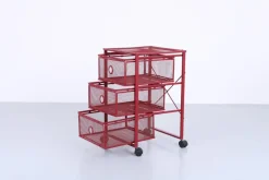 Pamono Postmodern Red Metal Storage Unit from Ikea, 1980s><noscript><img width=
