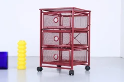 Pamono Postmodern Red Metal Storage Unit from Ikea, 1980s><noscript><img width=