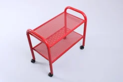 Pamono Postmodern Red Metal Trolley by Habitat, 1980s><noscript><img width=