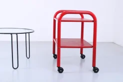 Pamono Postmodern Red Metal Trolley by Habitat, 1980s><noscript><img width=