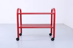 Pamono Postmodern Red Metal Trolley by Habitat, 1980s><noscript><img width=