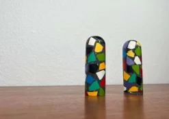 New Pamono Postmodern Terrazzo Pepper and Salt Shaker, 1980s, Set of 2