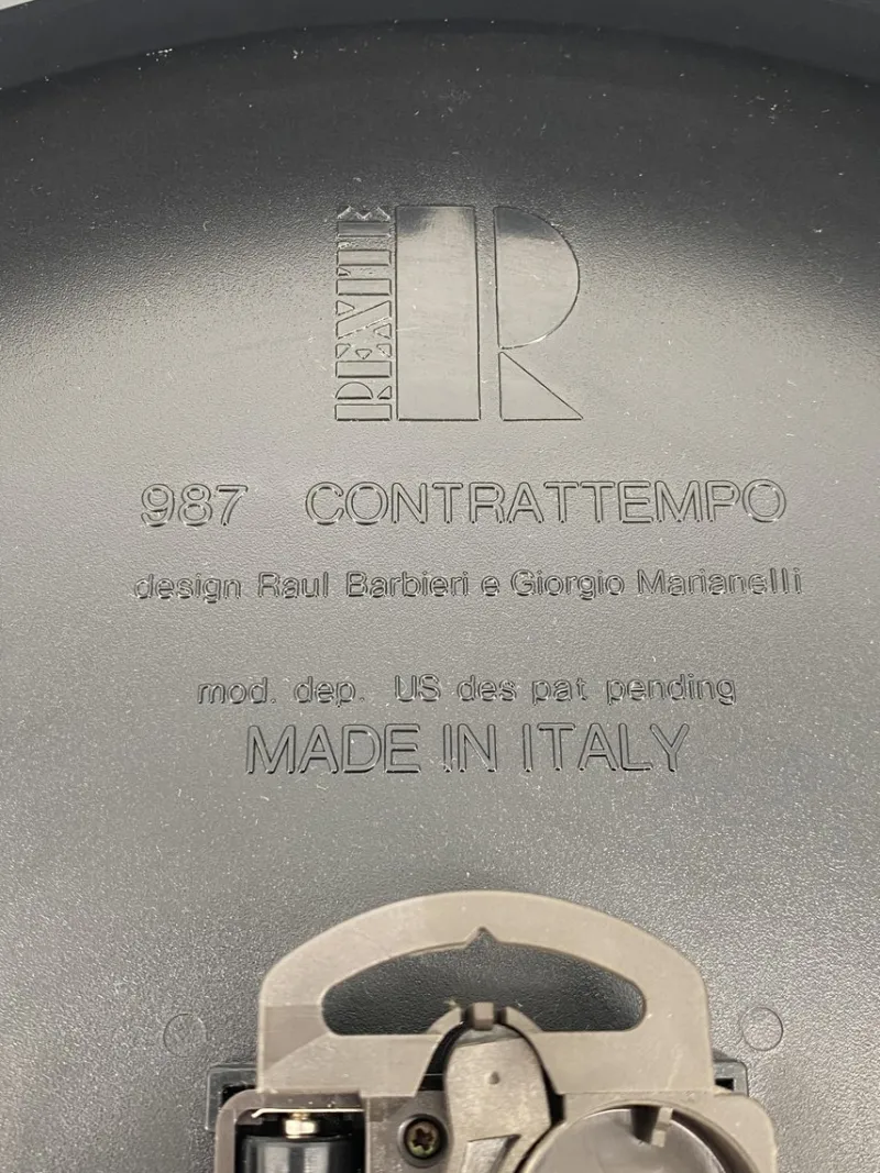 Pamono Postmodern Wall Clock by Barberini Giorgio Marinelli for Rexite, Italy, 1980s> Clocks