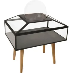 Outlet Pamono Powder Coated Steel, Glass and Oak Wood Decorative Cabinet 4 by JSPR