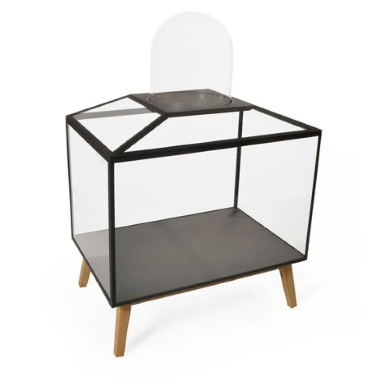Outlet Pamono Powder Coated Steel, Glass and Oak Wood Decorative Cabinet 4 by JSPR