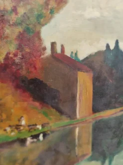Outlet Pamono Pradel, French Landscape, 1993, Oil on Canvas