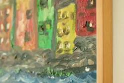 Pamono Preben Rasmussen, Houses, Mid-20th Century, Oil on Canvas, Framed><noscript><img width=