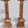 Pamono Presentation Columns in Pink Marble and Bronze, Set of 2> Pedestals And Columns