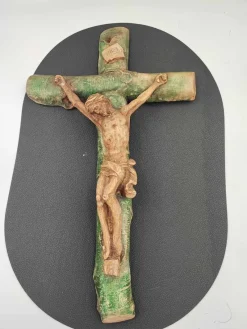 Pamono Pre-War Hanging Cross in Plaster, 1920s> Art Deco