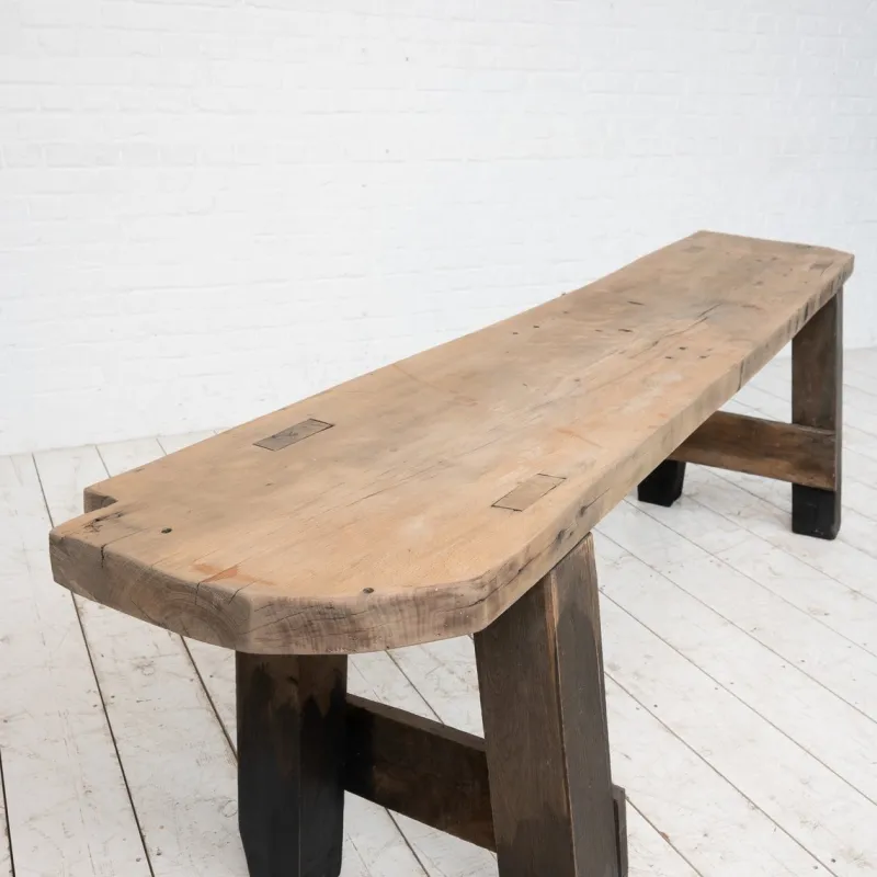 Pamono Primitive Beech and Oak Console, 1900s> Console Tables