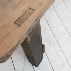 Pamono Primitive Beech and Oak Console, 1900s><noscript><img width=
