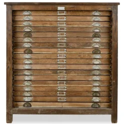 Outlet Pamono Printing Press Cabinet with 18 Drawers in Solid Wood