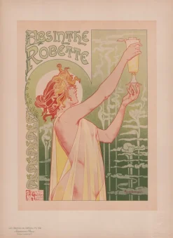 Hot Pamono Privat Livemont, Absinthe Robette from Les Maîtres de L'Affiche, 1898, Original Lithograph