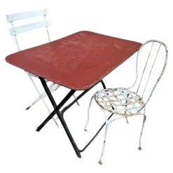 Hot Pamono Provencal Folding Iron Garden Table, 1900s